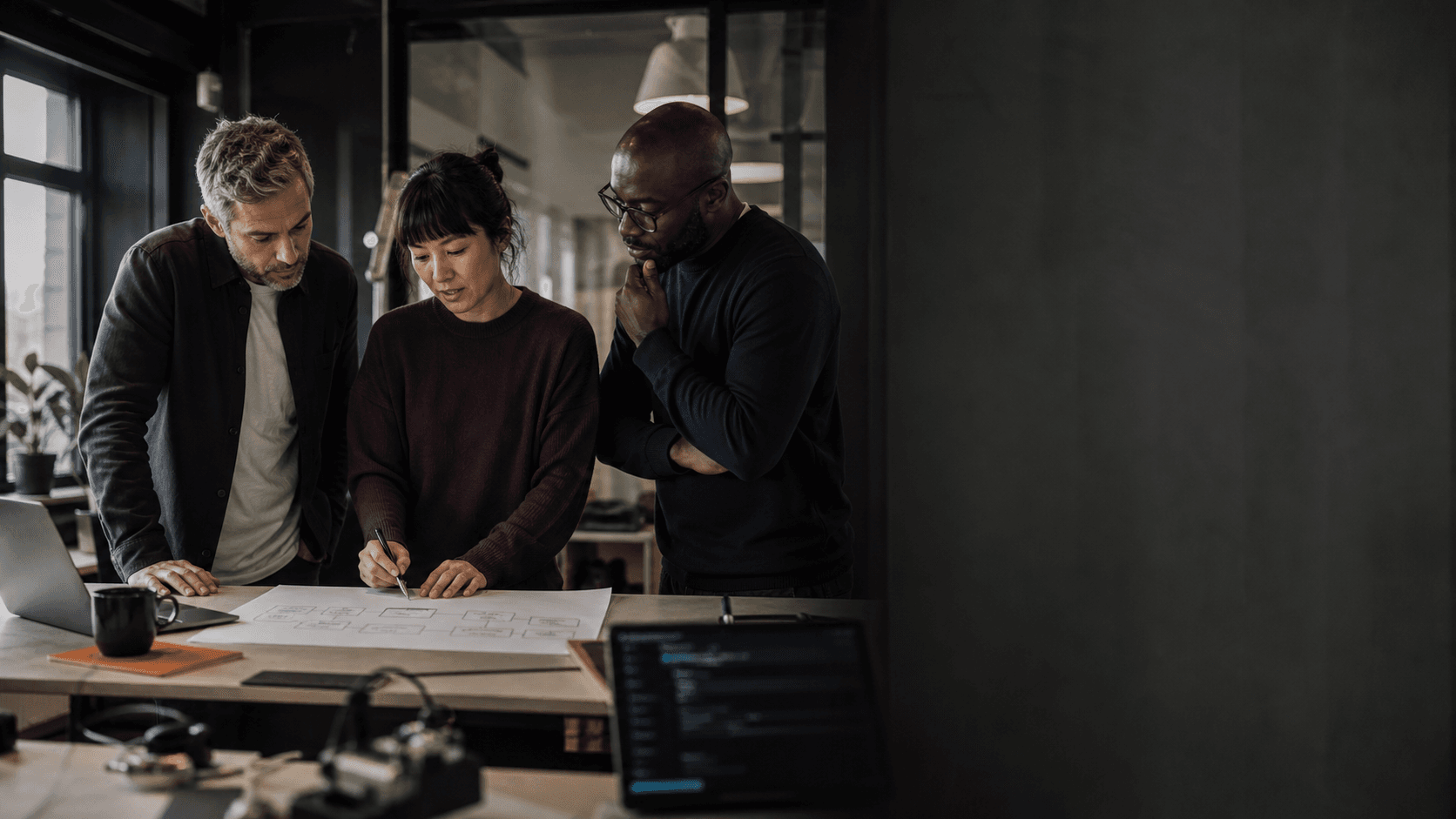 A software vendor team mapping how its product supports a workflow